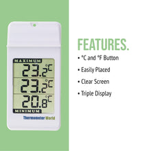 Load image into Gallery viewer, Digital Thermometer for Monitoring Maximum and Minimum Temperatures — High Low Thermometer