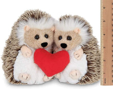 Load image into Gallery viewer, Bearington Lovie and Dovey Plush Stuffed Animal Hedgehogs Holding Heart