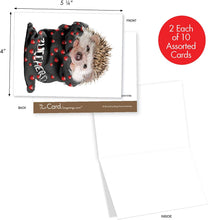 Load image into Gallery viewer, Cards From The Hedge — The Best Card Company — 20 Cute Kids Cards Boxed (4 x 5.12 Inch) — Assorted Blank Set (10 Designs, 2 Each)