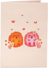 Load image into Gallery viewer, Pop of Art - Hedgehog Pop Up Valentines Day Card — Love Hedgehog — Handmade Popup Cards