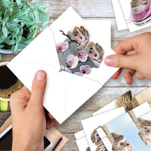 Load image into Gallery viewer, Cards From The Hedge — The Best Card Company — 20 Cute Kids Cards Boxed (4 x 5.12 Inch) — Assorted Blank Set (10 Designs, 2 Each)