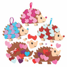 Load image into Gallery viewer, Baker Ross Hedgehog Heart Kits – Pack of 5 Foam Peel and Stick Valentine's Day Arts and Crafts Activities for Kids