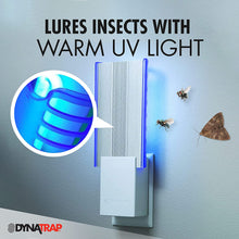 Load image into Gallery viewer, DynaTrap Flylight Indoor Plug-In Fly Trap for Flies, Fruit Flies, Moths, Gnats, & Other Flying Insects — Protects up to 600 sq ft