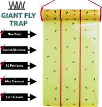 Load image into Gallery viewer, Giant Sticky Fly Trap Roll — MAX Strength — Outdoor / Indoor — Non-Toxic — For Flies and Other Bugs (2 Pack)