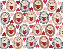Load image into Gallery viewer, Hedgehog Valentines Kitchen Towels: 2 Cute Loving Hedgehogs Send You Valentine Greetings and 1 Solid Red, 3pc (Classic Love)