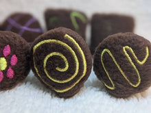 Load image into Gallery viewer, Hedgehog Toy Cage Buddy — Valentine's Day Chocolate Snuffles Duos Mint and More Fleece Candy Truffles