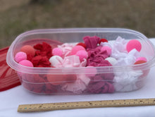 Load image into Gallery viewer, Valentine's Day Hedgehog Dig Box — Red, Pink, and White — Burrowing — Fleece, Ping Pong Balls, Small Pom Poms — Hedgehog Toys — Forage Box