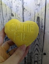 Load image into Gallery viewer, Hedgehog Toy Cage Buddy — Candy Hearts Valentine's Day Fleece Stuffie