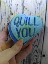 Load image into Gallery viewer, Hedgehog Toy Cage Buddy — Candy Hearts Valentine's Day Fleece Stuffie