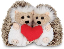 Load image into Gallery viewer, Bearington Lovie and Dovey Plush Stuffed Animal Hedgehogs Holding Heart
