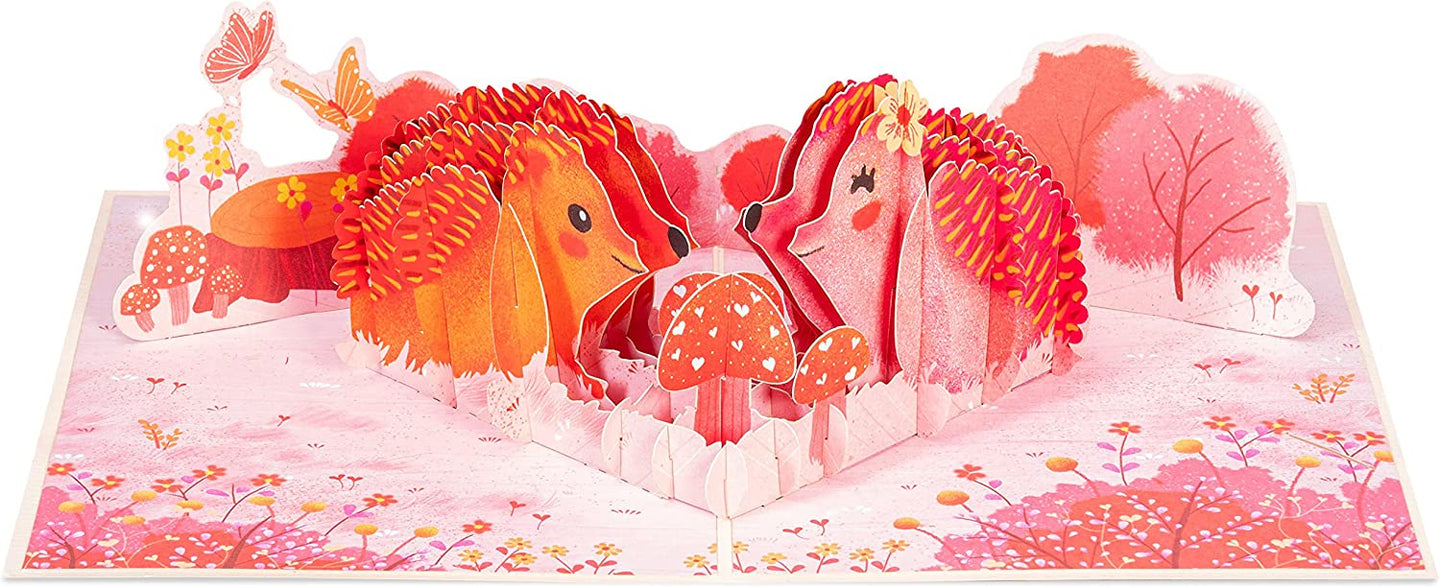 Pop of Art - Hedgehog Pop Up Valentines Day Card — Love Hedgehog — Handmade Popup Cards